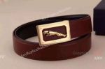Jaguar Gold buckle with Brown Leather Belt - Replica